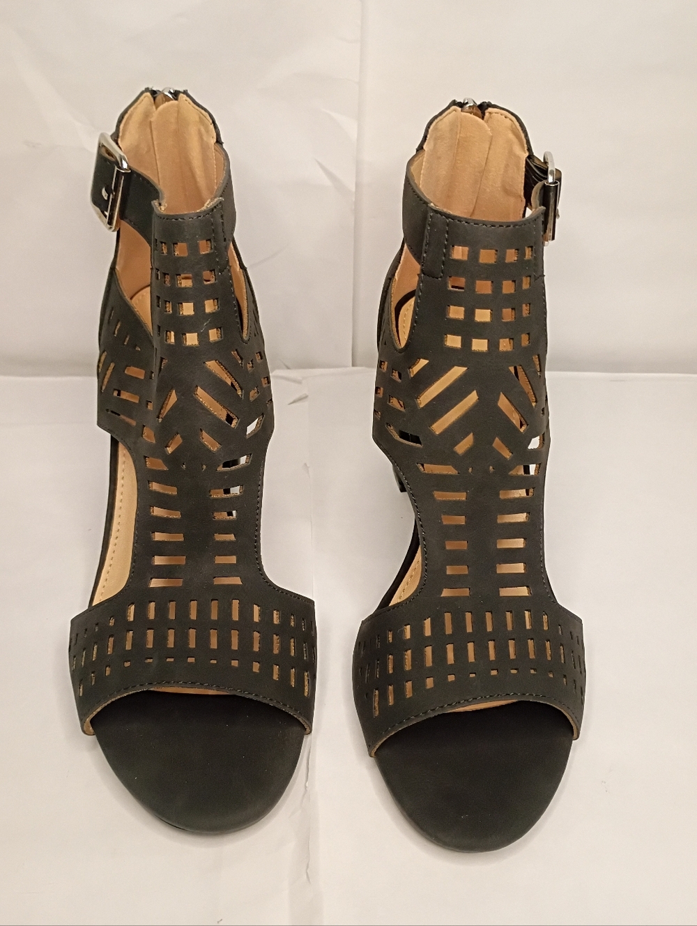 Women’s Black Cutout Ankle Strap Heels